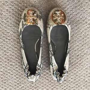 Tory Burch snakeskin Reva flats